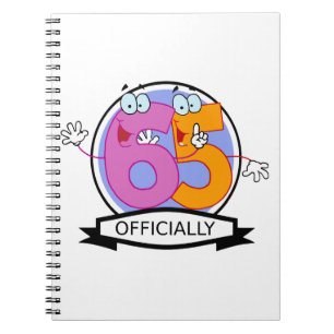Offiziell 65 Geburtstagsbanner Notizblock