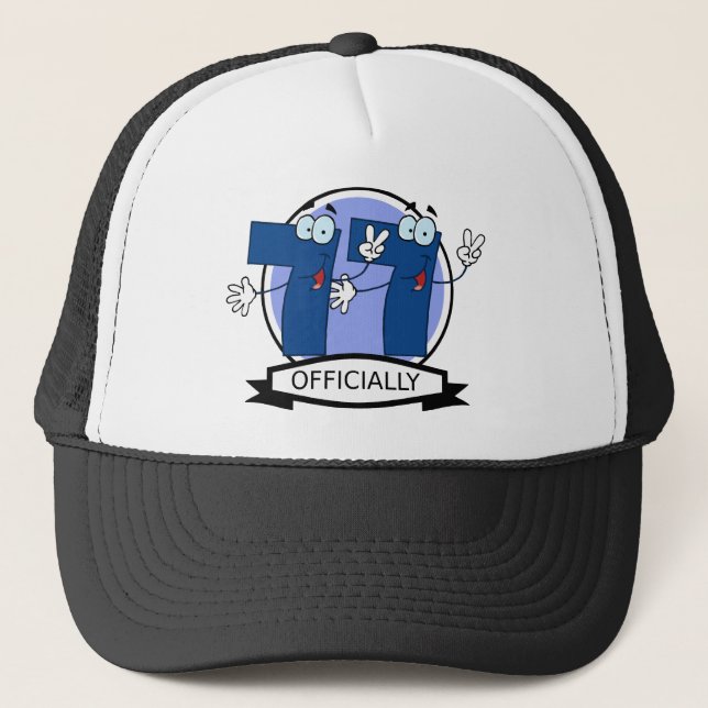 Offiziell 77 Geburtstagsbanner Truckerkappe (Vorderseite)