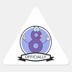 Offiziell 8 Geburtstagsbanner Dreieckiger Aufkleber