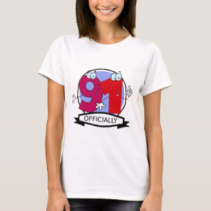 Offiziell 91 Geburtstags-Fahne T-Shirt
