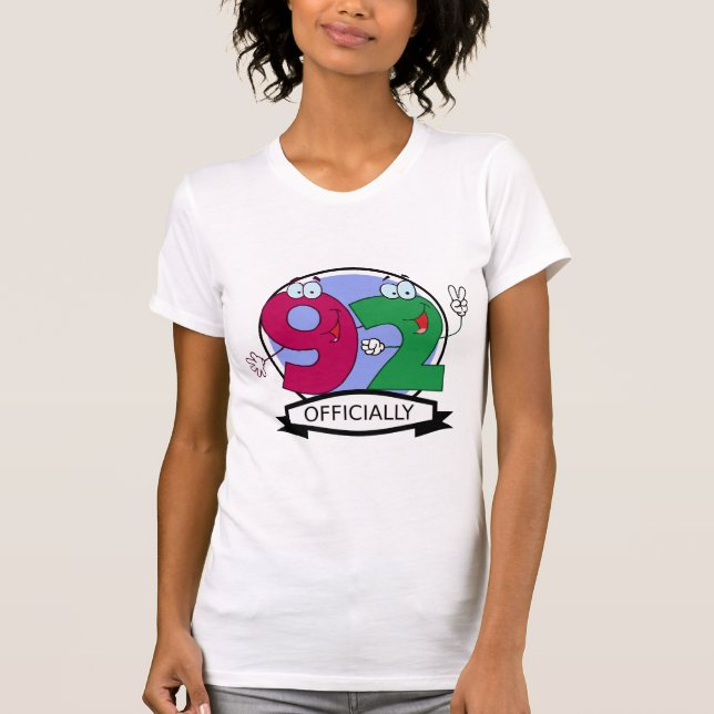 Offiziell 92 Geburtstagsbanner T-Shirt (Vorderseite)
