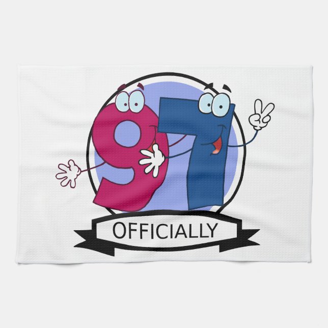 Offiziell 97 Geburtstagsbanner Geschirrtuch (Horizontal)