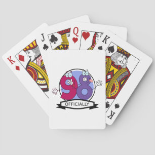 Offiziell 98 Geburtstagsbanner. Spielkarten