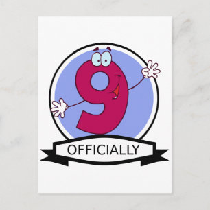 Offiziell 9 Geburtstagsbanner Postkarte