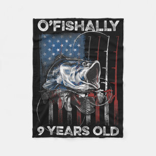 Offiziell 9 Jahre altes Shirt 9. Geburtstag Angeln Fleecedecke