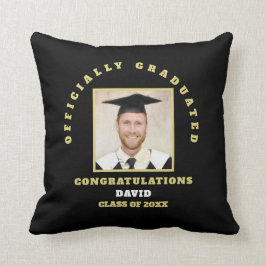 Offiziell abgestufte Foto Name Glückwunsch Schwarz Kissen