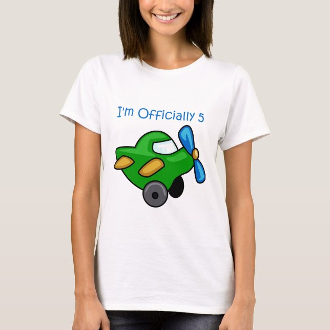 Offiziell bin ich 5, Jet Flugzeug T-Shirt (Vorderseite)