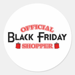 Offiziell Black Friday Shopper Runder Aufkleber