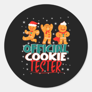 Offiziell Cookie Tester Taster Family Weihnachtsgi Runder Aufkleber
