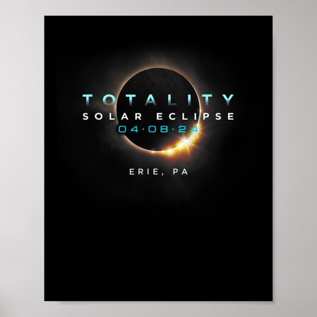 Offiziell Eclipse Solar 2024 Erie Poster (Vorne)