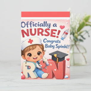 Offiziell eine Krankenpfleger-Baby-Sprinkle-Einlad Einladung