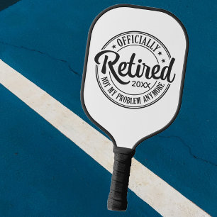 Offiziell ermüdet in Schwarz und Weiß Pickleball Schläger