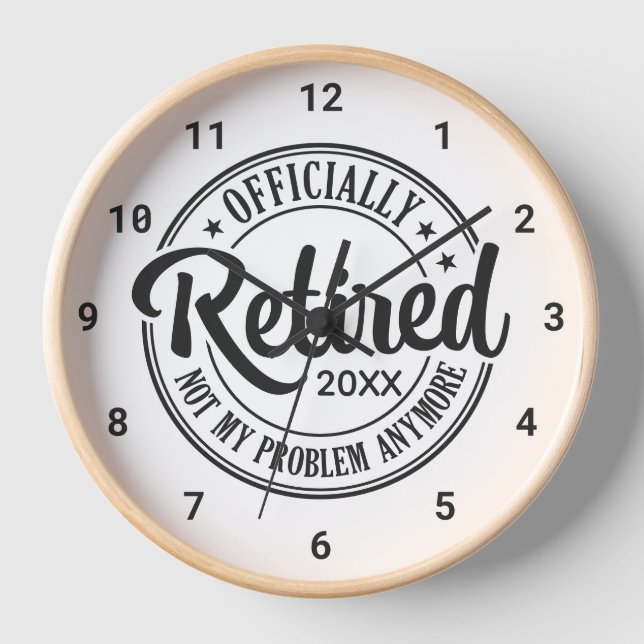 Offiziell ermüdet in Schwarz und Weiß Uhr (Vorderseite)