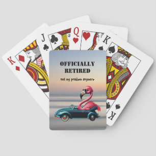Offiziell ermüdet rosa Flamingo in Cabriolet Spielkarten