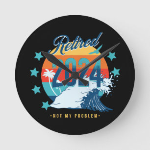 Offiziell erschöpft 2024 runde wanduhr