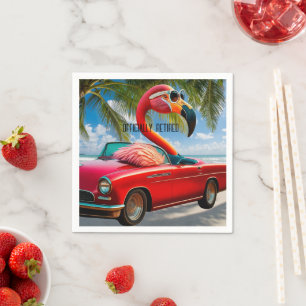 Offiziell erschöpft Flamingo & Convertible am Stra Serviette