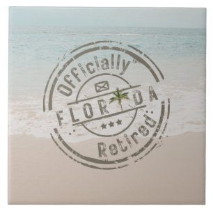 Offiziell erschöpft im tropischen Meer von Florida Fliese