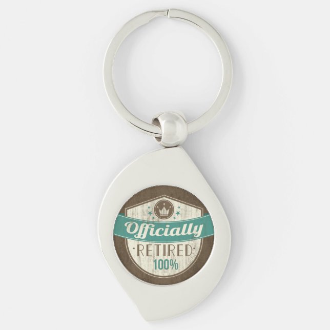 Offiziell erschöpft, zu 100 % Vintager Ruhestand Schlüsselanhänger (Vorderseite)