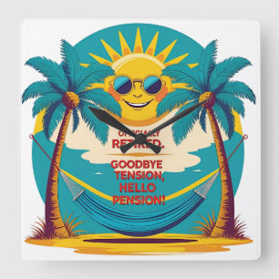 Offiziell erwachsenes Funny Rentirement Shirt Quadratische Wanduhr