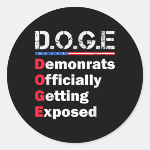 Offiziell exponierter Demokrat, Trump 2025 Runder Aufkleber