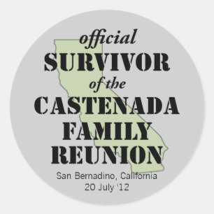 Offiziell Family Wiedersehen Survivor - California Runder Aufkleber