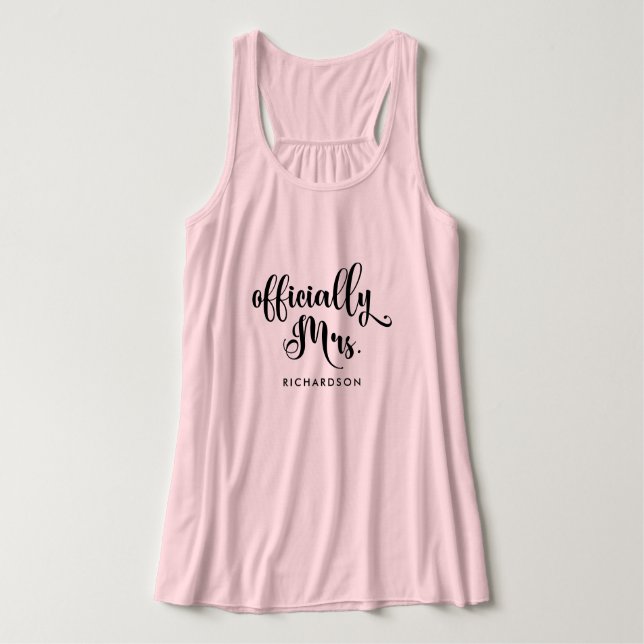 Offiziell Frau | New Bride Personalisiert Tank Top (Design Vorderseite)