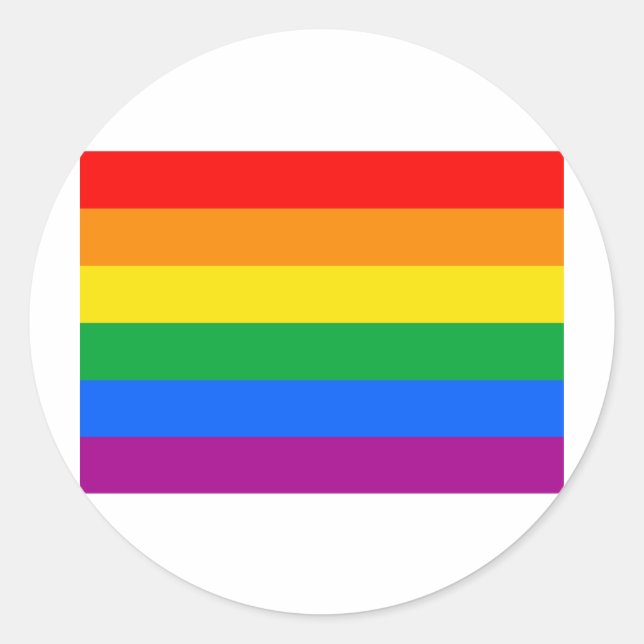 OFFIZIELL GAY PRIDE FLAG RUNDER AUFKLEBER (Vorderseite)