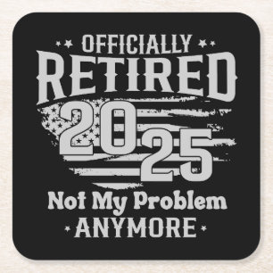 Offiziell gelaunt 2025 nicht mehr mein Problem Rechteckiger Pappuntersetzer