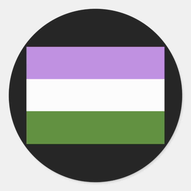 OFFIZIELL GENDERQUEER PRIDE FLAG RUNDER AUFKLEBER (Vorderseite)