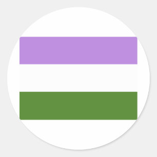 OFFIZIELL GENDERQUEER PRIDE FLAG RUNDER AUFKLEBER