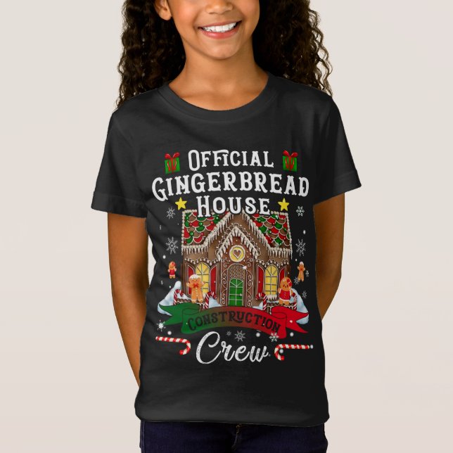 Offiziell Gingerbread House Construction Crew Chri T-Shirt (Vorderseite)