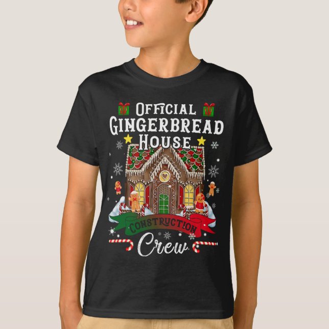 Offiziell Gingerbread House Construction Crew Chri T-Shirt (Vorderseite)