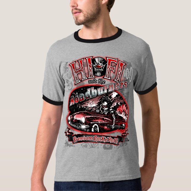 Offiziell "HI FI & THE ROADBURNERS" T-Shirt (Vorderseite)