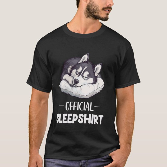 Offiziell Husky Sleepshirt Siberian Husky Dog Love T-Shirt (Vorderseite)