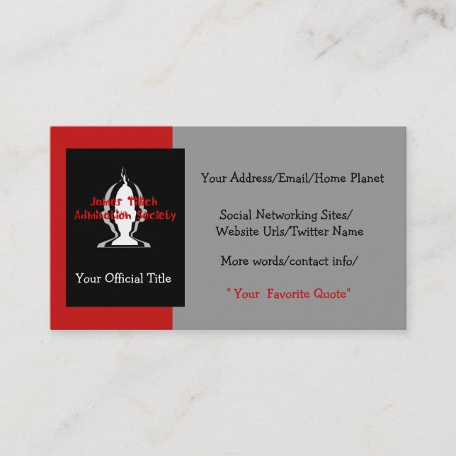 Offiziell Ihr Visitenkarte (Vorderseite)