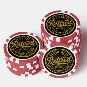 Offiziell im Ruhestand 2026 Gold Vintage Pokerchips