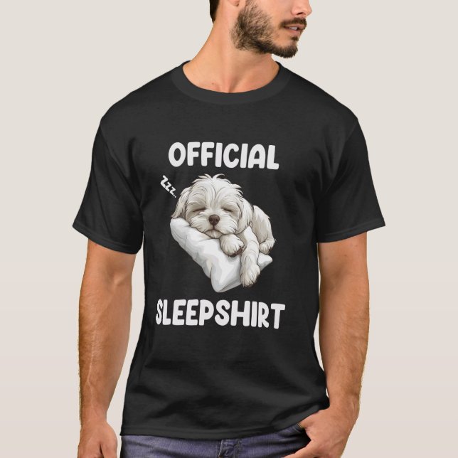 Offiziell maltesisches Sleepshirt, Niedlicher Hund T-Shirt (Vorderseite)