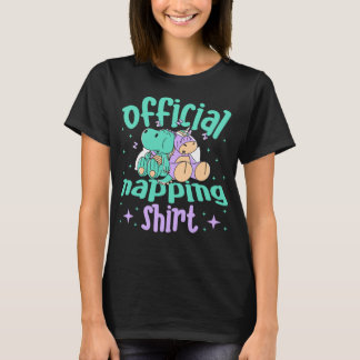 Offiziell Napping Unicorn Dinosaur Pajama Power Ni T-Shirt