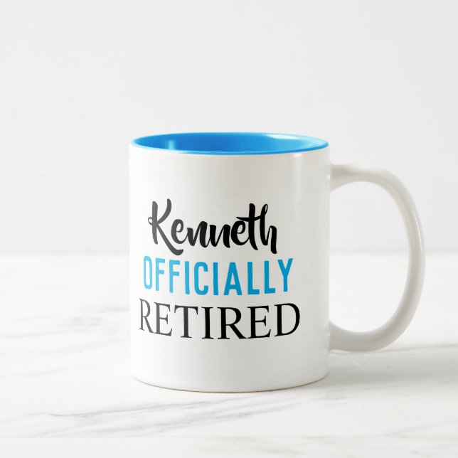 Offiziell pensionierte Tasse personalisiert (Rechts)
