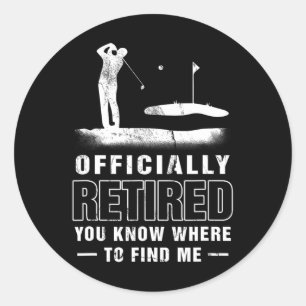 Offiziell-pensionierter Golf-Vater Golf-Rentner Go Runder Aufkleber