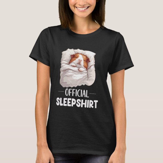 Offiziell Sleepshirt Schlafende Guinea Schweinefle T-Shirt (Vorderseite)