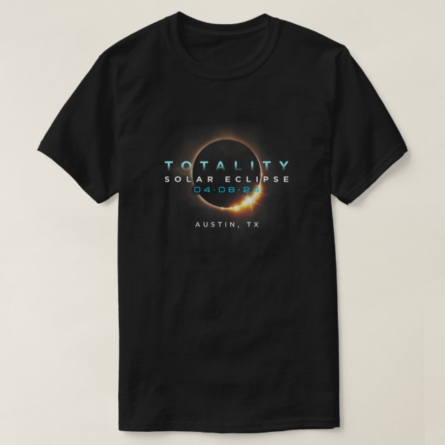 Offiziell Solar Eclipse 2024 Austin, TX Totality 0 T-Shirt (Design vorne)