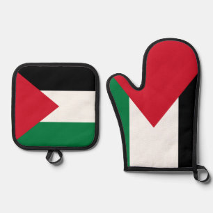 offiziell Staat der palästinensischen Landesflagge Ofenhandschuh & Topflappen-Set