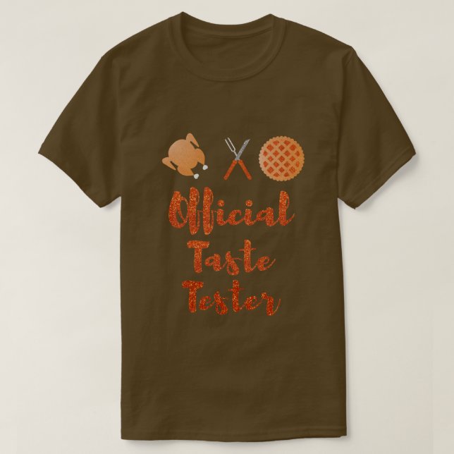 Offiziell Taste Tester Erntedank Glitzer T-Shirt (Design vorne)