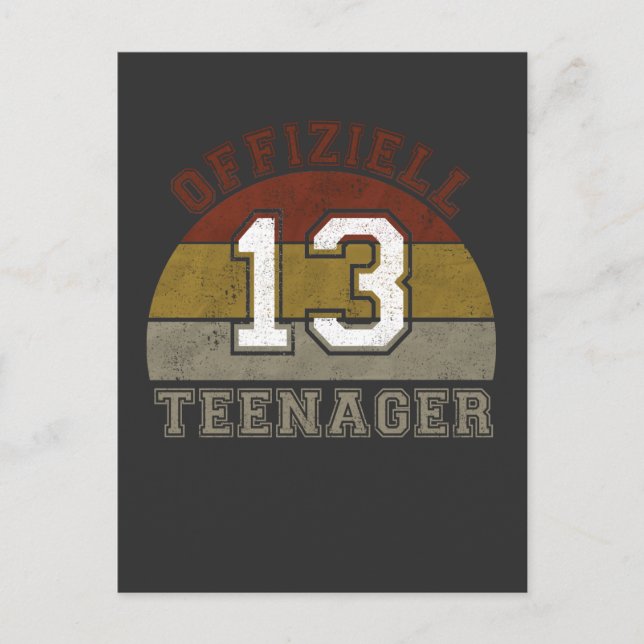 Offiziell Teenager 13 Jahre alt Postkarte (Vorderseite)