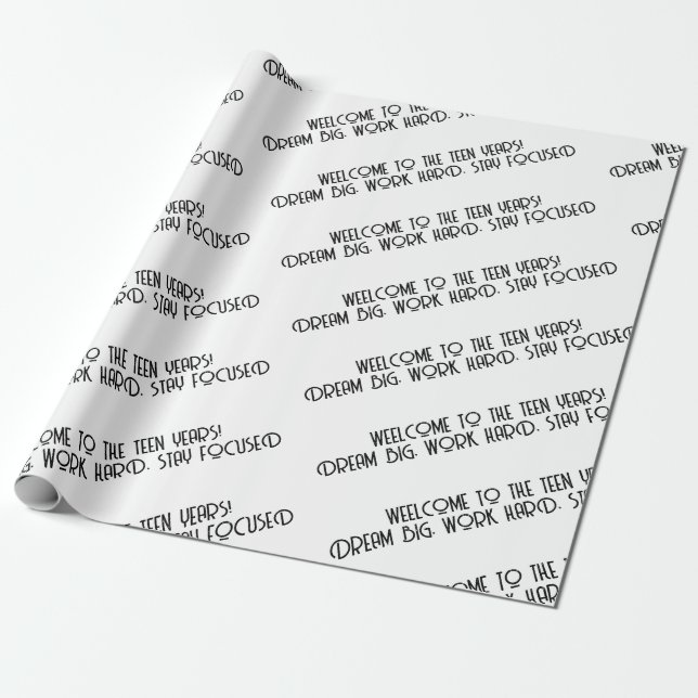 Offiziell Teenager 13. Traum groß Motivierend Geschenkpapier (Ungerollt)