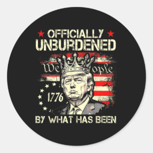 Offiziell unbelastet durch das, was Shirt Trump wa Runder Aufkleber