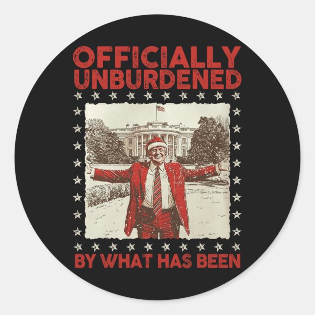 Offiziell unbelastet durch das, was Trump Victo wa Runder Aufkleber (Vorderseite)