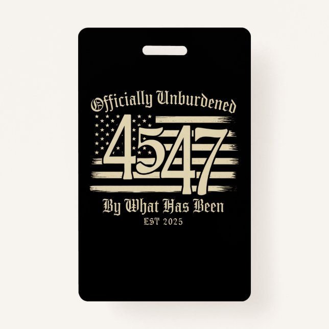 Offiziell unbelastet durch Trump 45 47 Ausweis (Vorderseite)