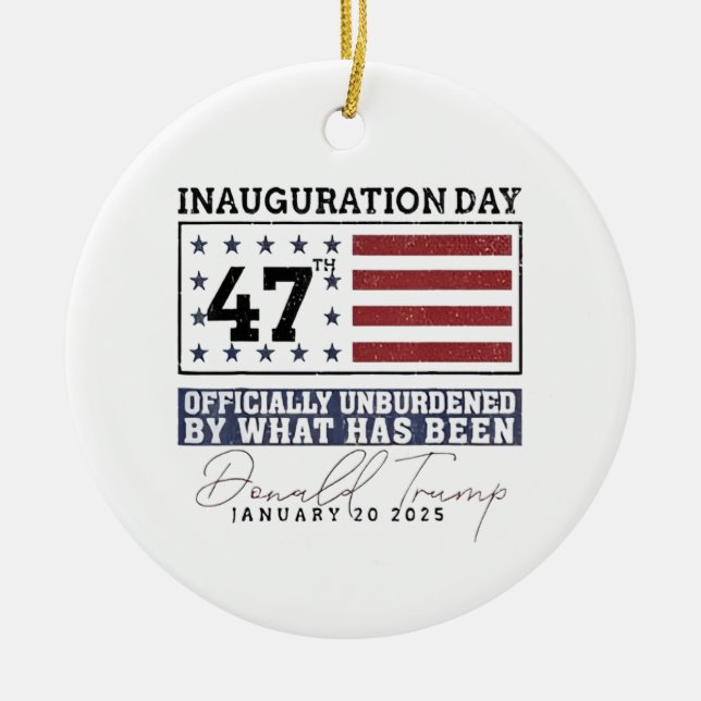 Offiziell unbelastet durch Trump 47 Keramik Ornament (Vorne)
